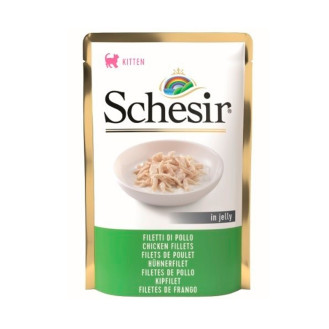 Schesir Kitten Chicken Fillets in Jelly Влажный корм для котят в возрасте до 1 года Куриное филе в желе