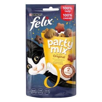 Felix Party Mix Original Лакомства для котов со вкусом Курицы, Печенки и Индейки