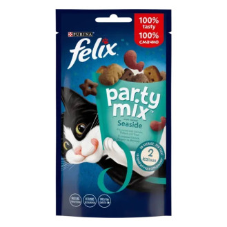 Felix Party Mix Seaside Ласощі для котів зі смаком Лосося, Форелі та Мінтаю