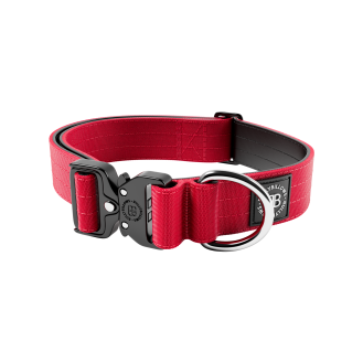 BullyBillows Combat Collar No Handle 4 cm Профессиональный сверхпрочный ошейник для собак c усиленным замком (Red L)