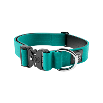 BullyBillows Combat Collar No Handle 4 cm Профессиональный сверхпрочный ошейник для собак c усиленным замком (Turquoise M)