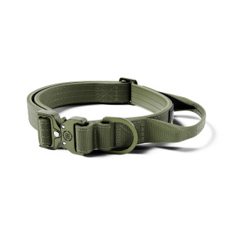 BullyBillows Lighter Combat Collar Handle 2.5 cm Тонкий облегченный тактический ошейник для щенков и маленьких собак (Khaki XS-M)