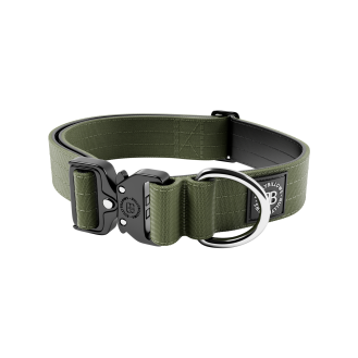 BullyBillows Combat Collar No Handle 4 cm Профессиональный сверхпрочный ошейник для собак c усиленным замком (Khaki L)
