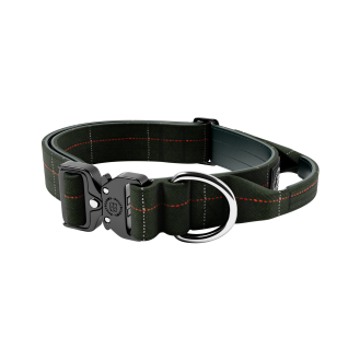 BullyBillows Tweed Combat Collar Handle 5 cm Твидовый широкий тактический ошейник для собак с чувствительной кожей