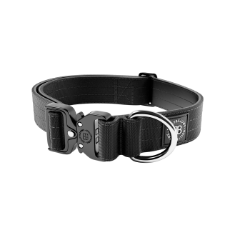 BullyBillows Combat Collar No Handle 4 cm Профессиональный сверхпрочный ошейник для собак c усиленным замком (Black L)