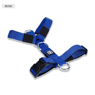 BullyBillows Mini TRI-Harness No Pull Тренировочная анатомическая шлея для щенков и маленьких собак тянущих поводок (Blue XXS (A/Mini))