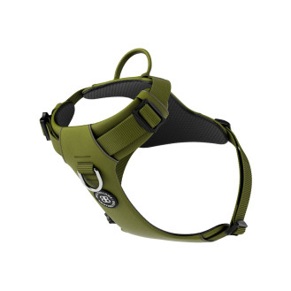 BullyBillows Lightweight Air Mesh Harness Анатомическая шлея для собак с ручкой и передним кольцом (Olive M (C))