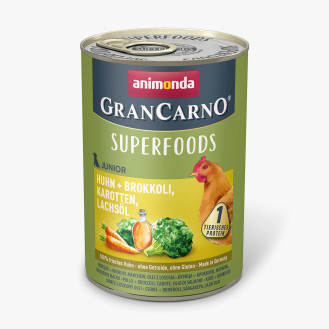 Animonda Gran Carno Single Protein Superfoods Chicken Монопротеиновая консерва для собак с Курицей, Брокколи и Морковью