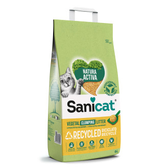 Sanicat Natura Activa Recycled Clumping Кукурузный комкующийся биоразлагаемый наполнитель без пыли для котов