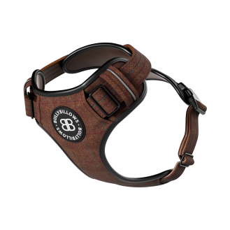 BullyBillows Tweed Premium Comfort Harness Твидовая анатомическая шлея с мягкой подкладкой для собак с проблемной кожей (Brown L (C))