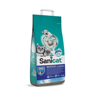 Sanicat Clumping Multicat Extra Fresh Air Комкующийся бентонитовый наполнитель для туалета которым пользуются несколько котов