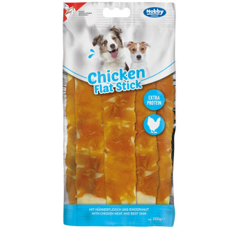 Nobby StarSnack Classic Extra Protein Chicken Flat Stick Натуральные протеиновые лакомства для собак Куриные Палочки (250 г)