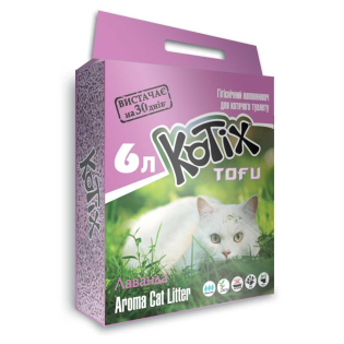 Kotix Tofu Lavender Соевый комкующийся наполнитель для котов с ароматом лаванды