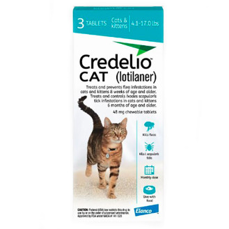 Elanco Credelio Cat Жувальні пігулки для котів та кошенят від бліх та іксодових кліщів Кределіо