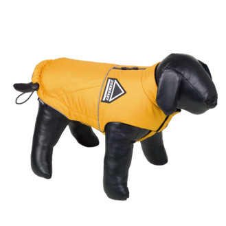 Nobby Makis Ветрозащитное непромокаемое регулируемое пальто на флисе со светоотражающими полосами для собак (Yellow XS29)