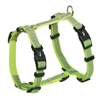 Nobby Full Reflect H-shaped Harness Анатомическая шлея-восьмерка для собак, меняющая цвет при светоотражении (Lime M-L)