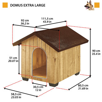 Ferplast Domus Крепкая будка из сертифицированной нордической сосны для собак (Extra Large)
