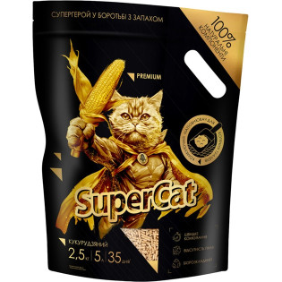 SuperСat Premium Corn Кукурудзяний розчинний швидко комкуючий наповнювач для котів без пилу