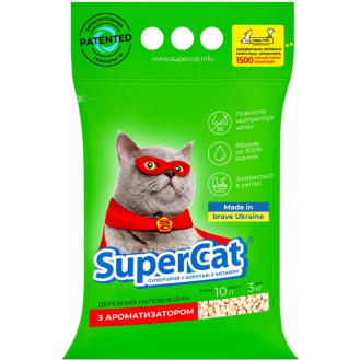 SuperСat Lavender Деревний розчинний поглинаючий наповнювач з ароматом лаванди для котячого туалету