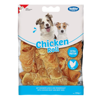 Nobby StarSnack Classic Extra Protein Chicken Poll Лакомства для растворения зубного камня у собак Куриный Рулет (250 г)