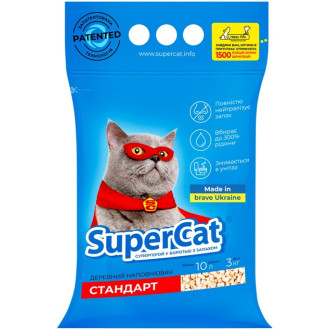 SuperСat Unflavored Деревний розчинний поглинаючий наповнювач без аромату для котячого туалету