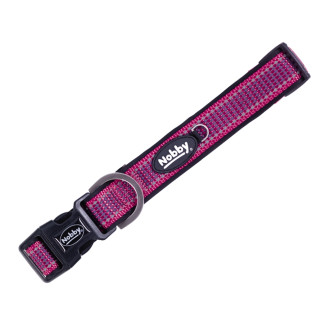 Nobby Kalea Collar Светоотражающий ошейник с подкладкой и усиленным фастексом для собак (Raspberry L-XL)
