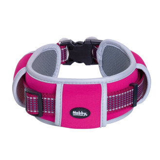Nobby Kalea Extra Collar Светоотражающий широкий ошейник с подкладкой и усиленным фастексом для больших собак (Raspberry M-L)