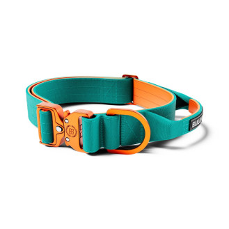 BullyBillows Lighter Combat Collar Handle 4 cm Облегченный тактический ошейник с рывковым замком для собак (Turquoise XS)