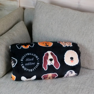 BullyBillows Luxury Dog & Human Blanket Black Edition Заспокійлива чорна ковдра для собак та людей