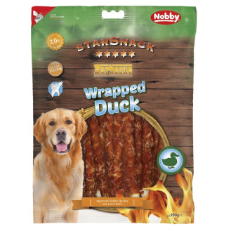 Nobby StarSnack Extra Protein Dental BBQ Wrapped Duck Протеїнові ласощі для собак Дентал палички з В'яленої Качки