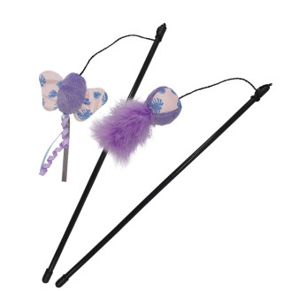 Nobby Rod Plush Butterfly & Candy Игрушка для котов Удочка Трескучая Бабочка и Конфета с Пером