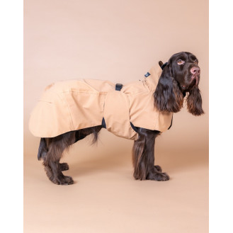 PAIKKA Visibility Raincoat Lite Taupe Легкий плащ-дождевик для собак с умным светоотражающим эффектом
