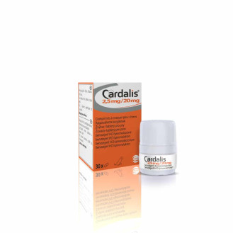 Ceva Cardalis 2,5 mg/20 mg Таблетки для лікування застійної серцевої недостатності у собак маленьких порід Кардаліс