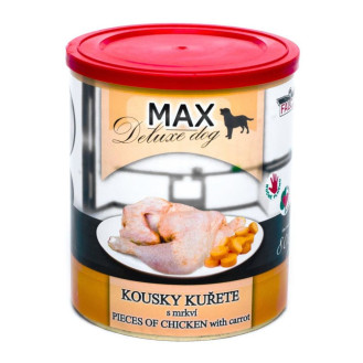 FALCO MAX Deluxe Dog 93% Meat Chicken Pieces & Carrot Консервоване м'ясо для собак Шматочки Курки з Морквою