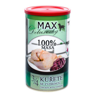 FALCO MAX Deluxe Dog 100% Meat 3/4 Chicken & Venison Консервированное мясо для собак Куриная Четверть с Олениной FALCO MAX Deluxe Dog 100% Meat 3/4 Chicken & Venison Консервированное мясо для собак Куриная Четверть с Олениной