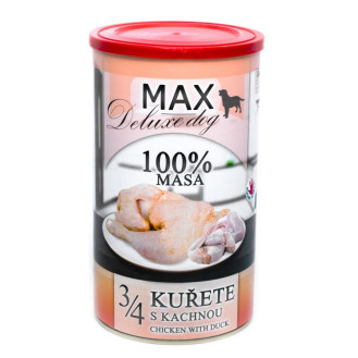 FALCO MAX Deluxe Dog 100% Meat 3/4 Chicken & Duck Консервоване м'ясо для собак Куряча Чверть з Качкою