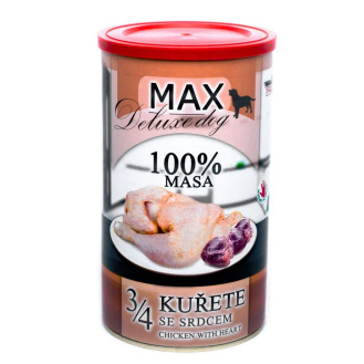 FALCO MAX Deluxe Dog 100% Meat 3/4 Chicken & Heart Консервоване м'ясо для собак Куряча Чверть з Серцем