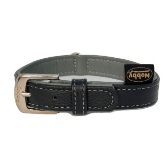 Nobby Pacific Collar Кожаный мягкий ошейник с цветной подкладкой для собак (Grey XS-S)