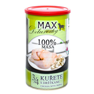 FALCO MAX Deluxe Dog 100% Meat 3/4 Chicken & Tripes Консервоване м'ясо для собак Куряча Чверть з Яловичим Рубцем