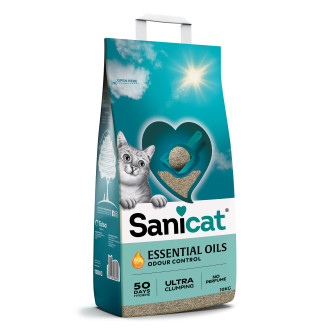 Sanicat Essential Oils Ultra Clumping No Perfume Ультракомкующийся наполнитель для котов с эфирным маслом без аромата