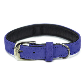 Nobby Velours Collar Замшевый изысканный классический ошейник для маленьких и средних собак (Violet XS)