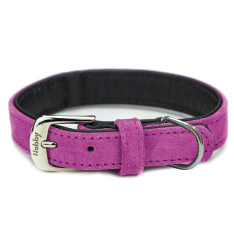 Nobby Velours Collar Замшевый изысканный классический ошейник для маленьких и средних собак (Magenta S-M)