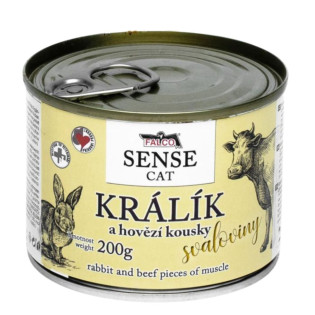 FALCO SENSE CAT 100% Meat Rabbit & Beef Консервированное мясо для котов с чувствительным пищеварением Кролик с Говядиной