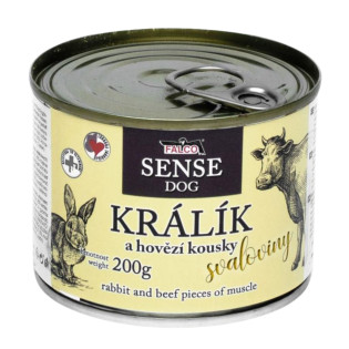 FALCO SENSE DOG 100% Meat Rabbit & Beef Консервированное мясо для собак с чувствительным пищеварением Кролик с Говядиной
