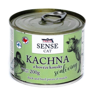 FALCO SENSE CAT 100% Meat Duck & Beef Консервированное мясо для котов с чувствительным пищеварением Утка с Говядиной