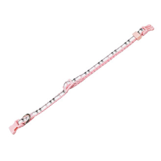 Nobby Tartan Collar Нейлоновый ошейник с фастексом и плавной регулировкой для щенков и миниатюрных собак (LPink XXS-XS)