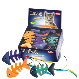 Nobby Plush Catnip Fish Bone Мягкая игрушка для котов ToyBox Плюшевая Рыбья Кость с кошачьей мятой