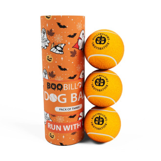 BullyBillows Halloween Boo Dog Tennis Ball's Іграшка для собак з чутливими зубами Хелловін-набір тенісних м'ячиків