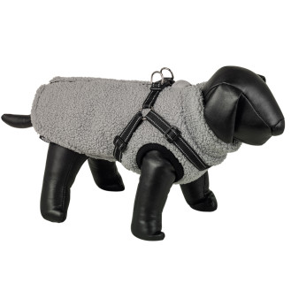 Nobby Dog Jacket 2 in 1 Plis Флисовый жакет для собак со вшитой светоотражающей шлеей (Grey M48)