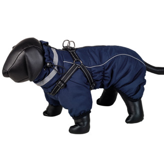 Nobby Dog Coat 2 in 1 Elor Водонепроницаемое пальто для собак с длинными рукавами, шлеей и регулируемым воротником (DBlue M40)